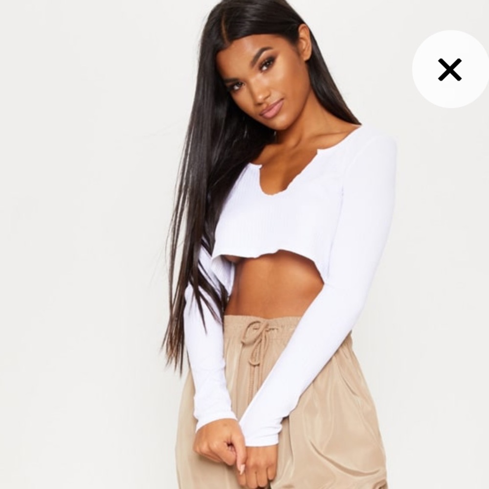Pretty little thing white crop top